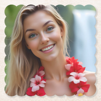 Helena's Ocean Whisper: A Tranquil Getaway Paper Coaster