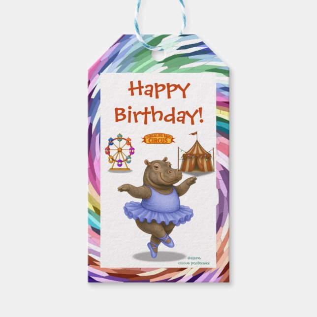 Helene circus performer gift tags (Front)