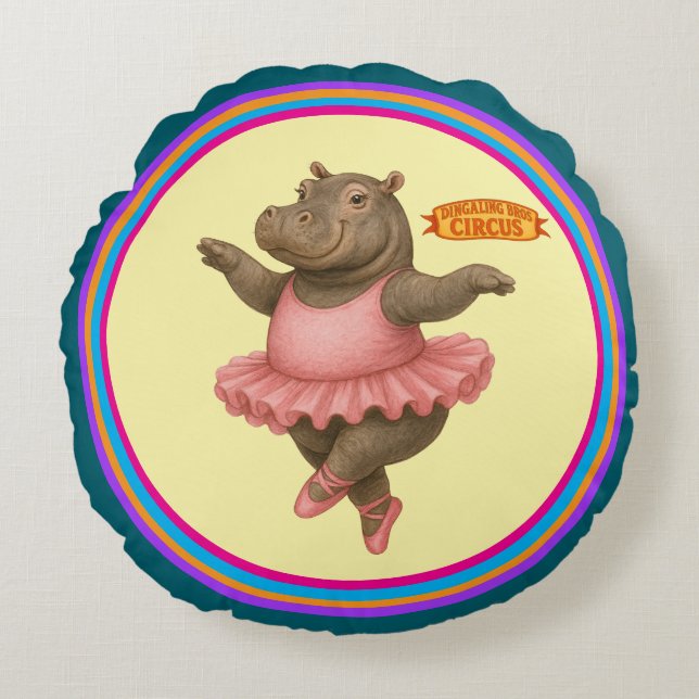 Helene circus performer round cushion (Front)