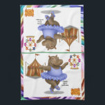 Helene circus performer tea towel<br><div class="desc">With grace that defies her size and elegance to rival any dancer, Helene the hippo glides across the ring with surprising poise. Her rhythmic performances combine strength and beauty, earning her standing ovations night after night. Helene is gentle, glamorous, and unexpectedly light on her feet. You can find lots of...</div>