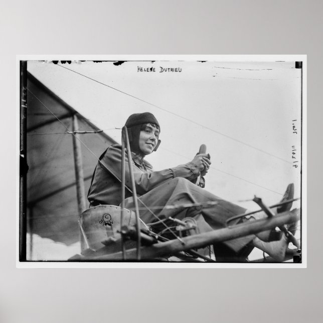 Helene Dutrieua Pioneering Aviator Test Pilot Poster (Front)
