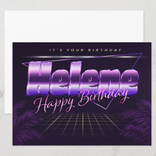 Helene Name Vorname lila retro Karte Geburtstag Card