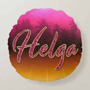 Helga Vorname Name golden pink Kissen Round Cushion