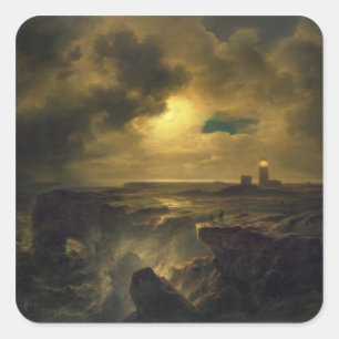 Helgoland in Moonlight, 1851 Square Sticker