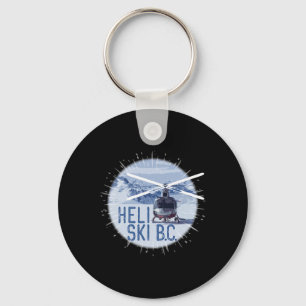 Heli Ski B.c. Canada Helicopter Extreme Powder Ski Key Ring