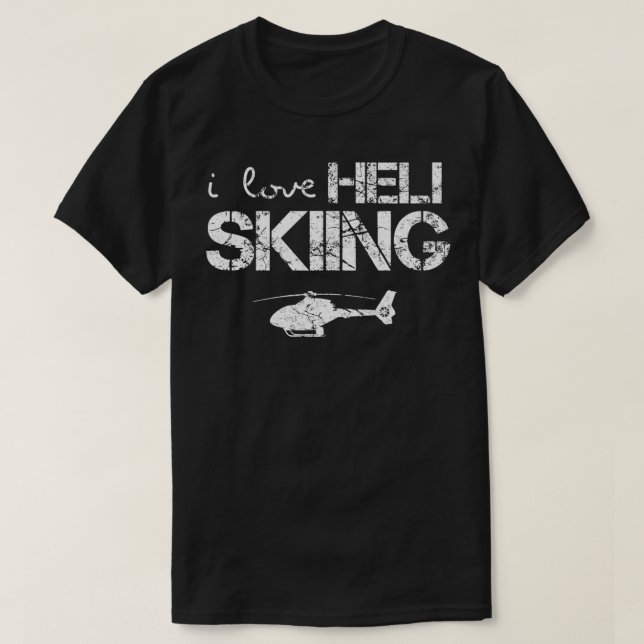 Heli Ski Helicopter Skier 18 T-Shirt (Design Front)