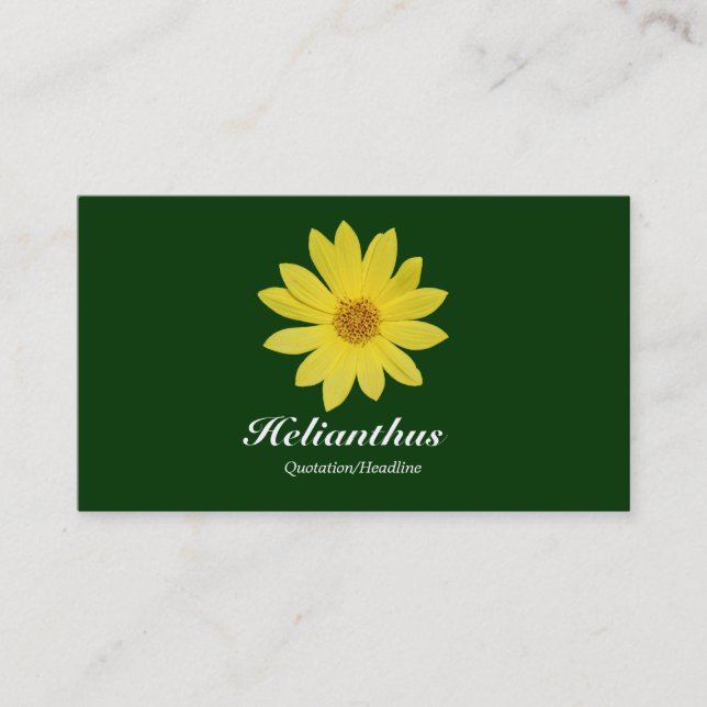 Helianthus - Dark Green Business Card (Front)