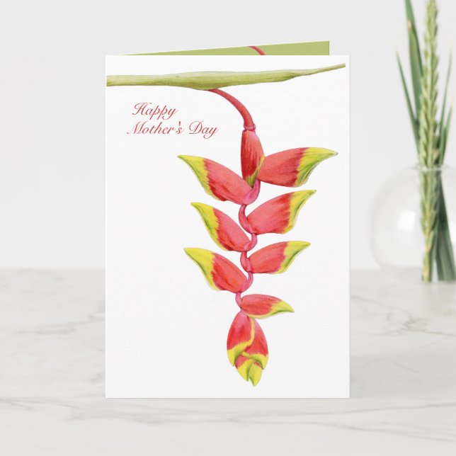 Heliconia Branch Mother's Day Card (Front)