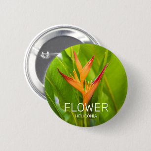 Heliconia Flowers Botanical Plant Garden Design 6 Cm Round Badge