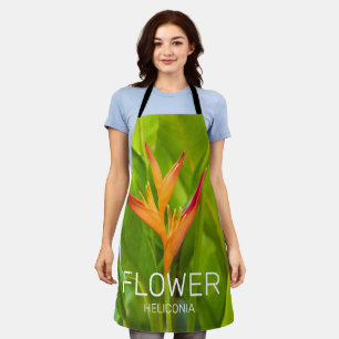 Heliconia Flowers Botanical Plant Garden Design Apron
