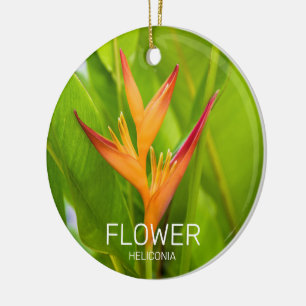 Heliconia Flowers Botanical Plant Garden Design Ceramic Ornament