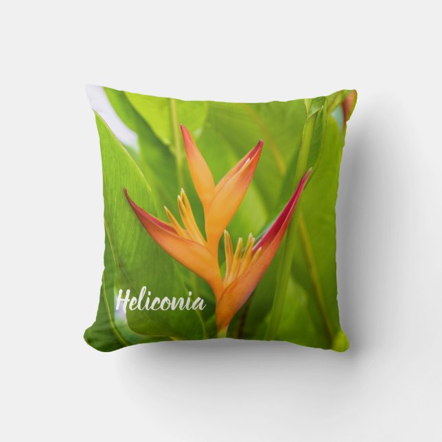 Heliconia Flowers Botanical Plant Garden Design Cushion (Front)