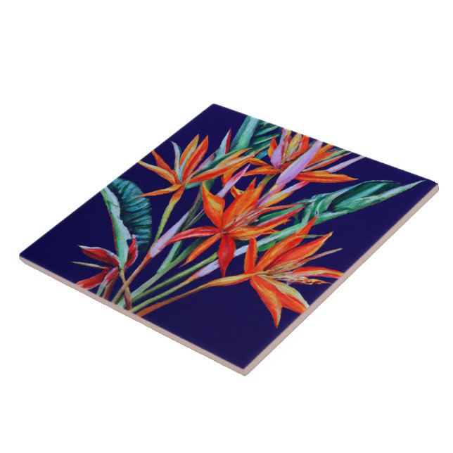 Heliconia heaven ceramic tile (Side)