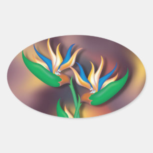 Heliconia  oval sticker