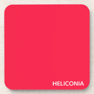Heliconia red colour name coaster