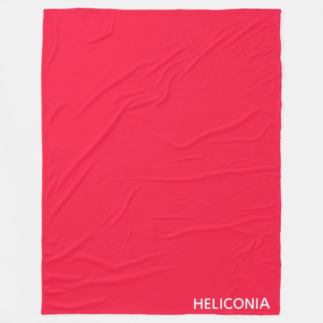 Heliconia red colour name fleece blanket (Front)