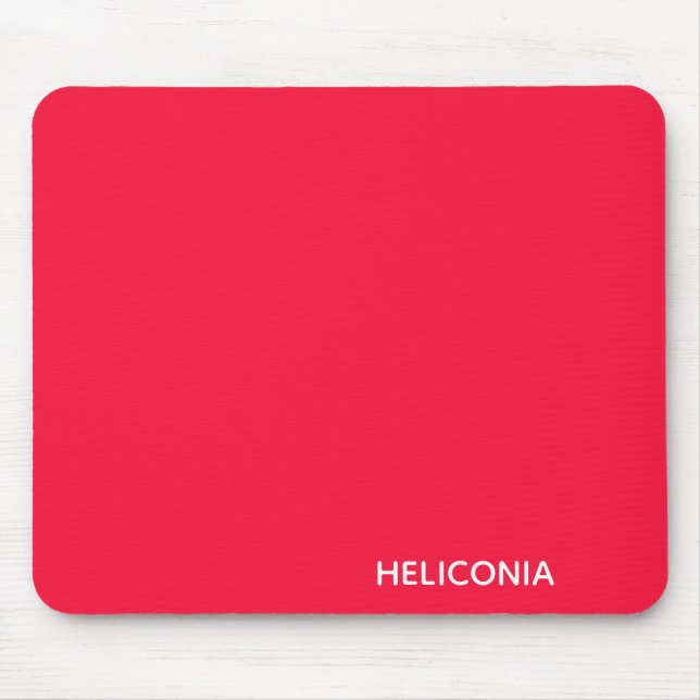 Heliconia red colour name mouse pad (Front)