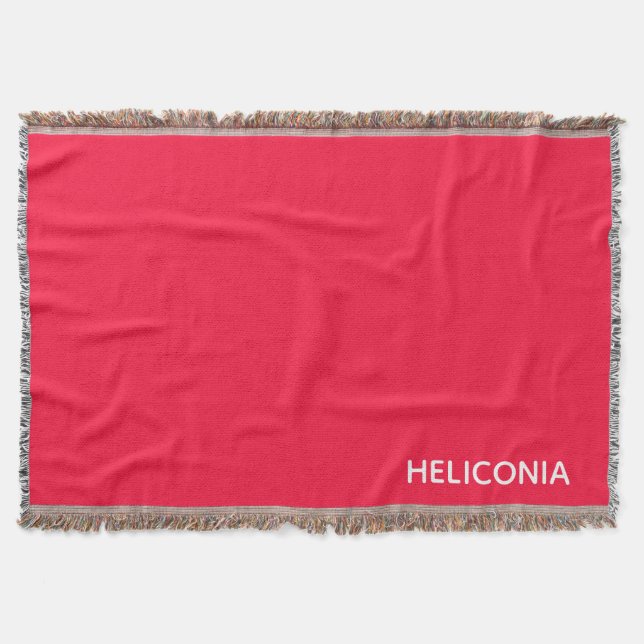 Heliconia red colour name throw blanket (Front)