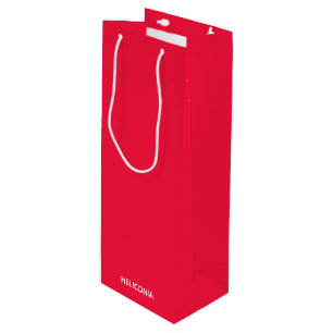 Heliconia red colour name wine gift bag