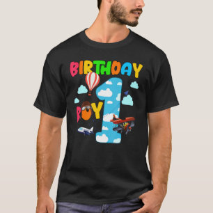 Helicopter 1st Birthday Boy Aeroplane Plane Pilot  T-Shirt