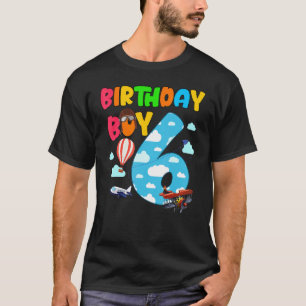 Helicopter 6th Birthday Boy Aeroplane Plane Pilot  T-Shirt