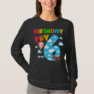 Helicopter 6th Birthday Boy Aeroplane Plane Pilot T-Shirt