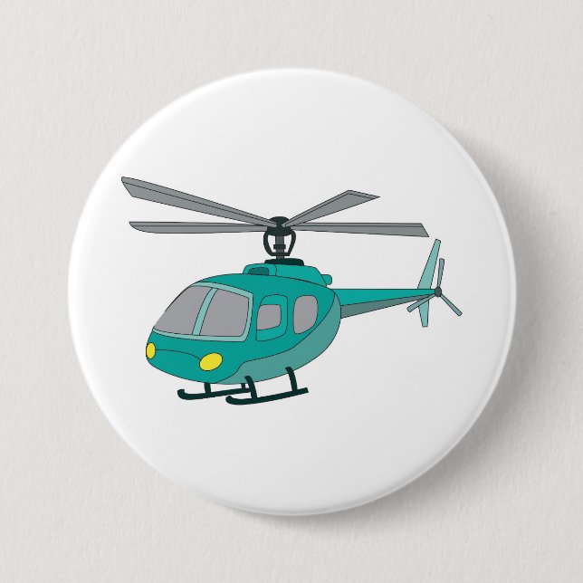 Helicopter 7.5 Cm Round Badge (Front)