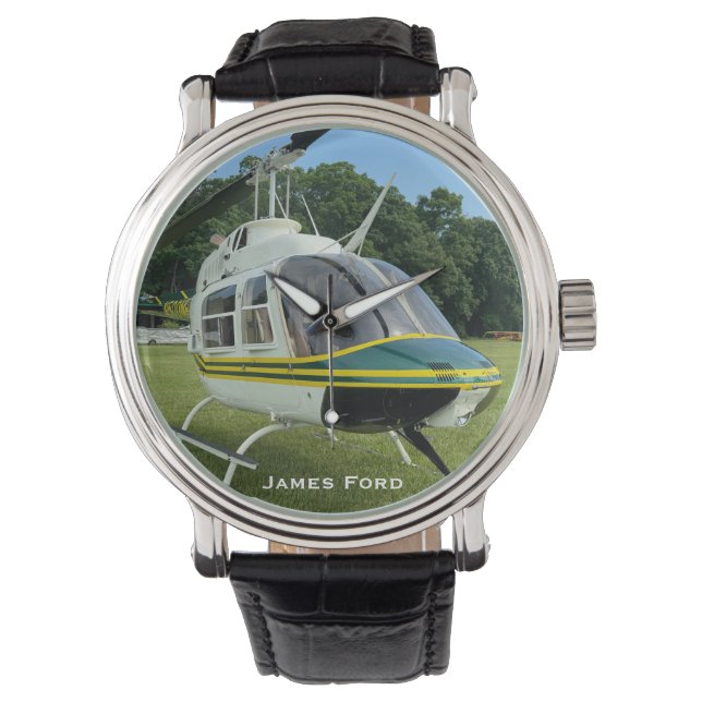 Helicopter Aeroplane Photo, Aviation, Personalised Watch (Front)