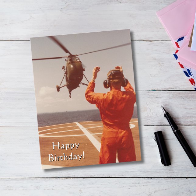 Helicopter Aeroplane photo, Cool Aviation Birthday Postcard (Creator Uploaded)