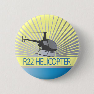 Helicopter Aircraft 6 Cm Round Badge