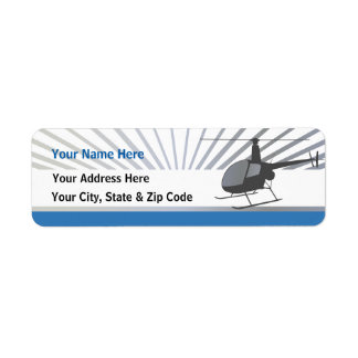 Helicopter Aircraft Return Address Label