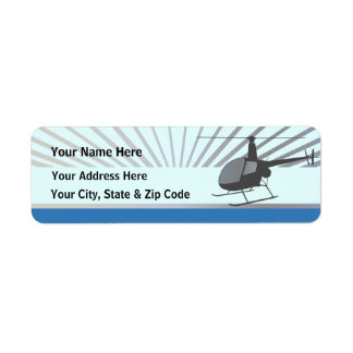 Helicopter Aircraft Return Address Label