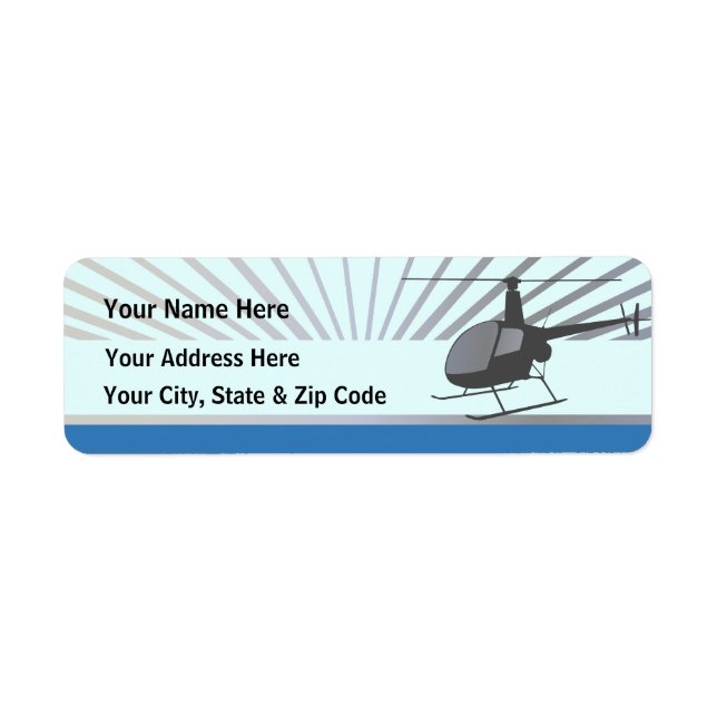 Helicopter Aircraft Return Address Label (Front)