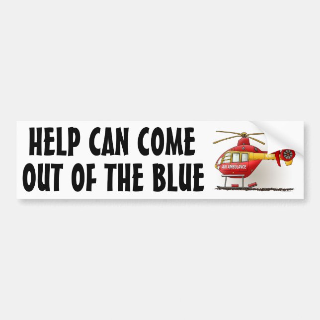 Helicopter Ambulance Bumper Sticker HCOB (Front)