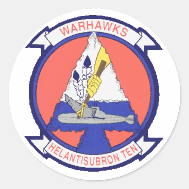Helicopter Anti-Submarine Squadron TEN Classic Round Sticker (Front)
