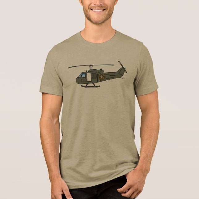 Helicopter Army UH1 HUEY Tri-Blend Shirt (Front)