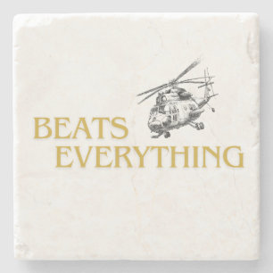 Helicopter beats everything stone coaster