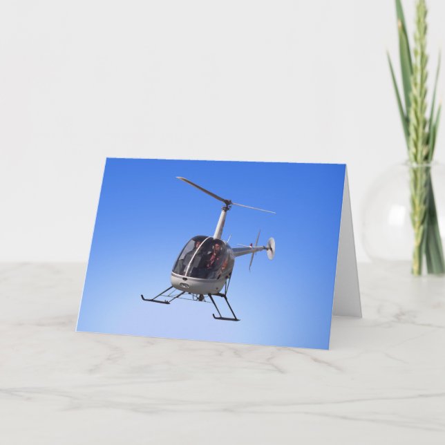 Helicopter Card Flying Chopper Greeting Cards (Front)