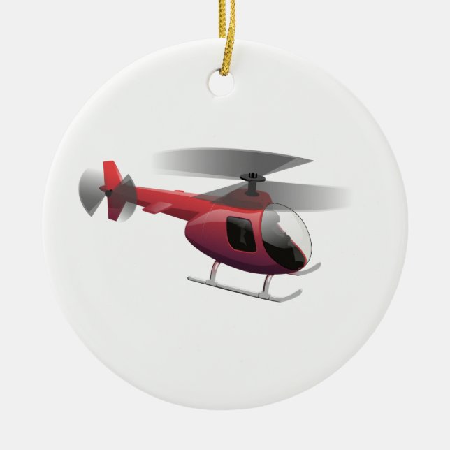 Helicopter Ceramic Tree Decoration (Front)