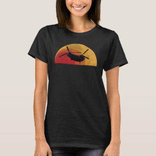 Helicopter Chinook CH 47 Sunset Pilot Aviation T-Shirt