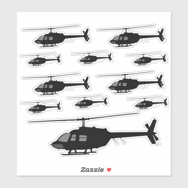 Helicopter Chopper Silhouette Customise Colour (Sheet)