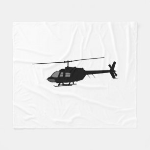 Helicopter Chopper Silhouette Customise Colour Fleece Blanket
