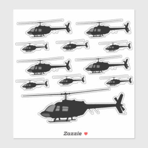 Helicopter Chopper Silhouette Customize Color