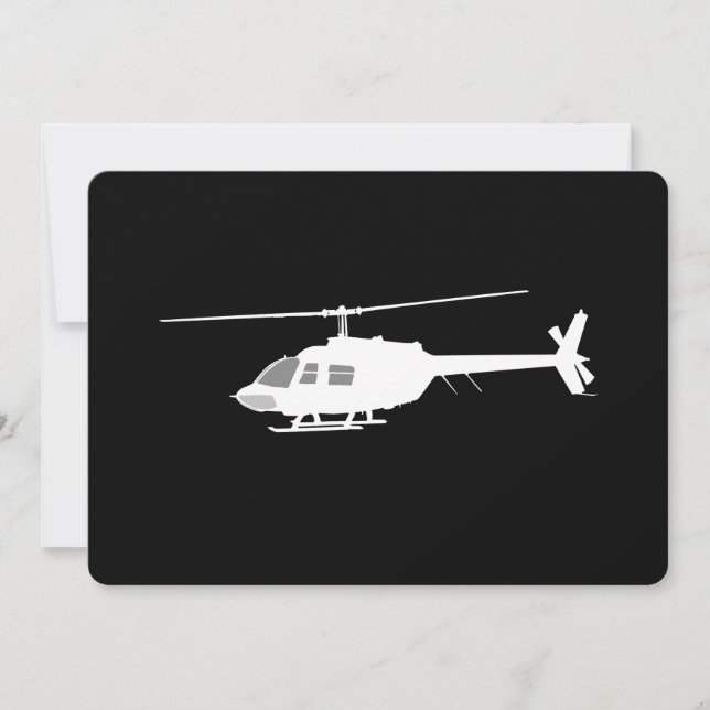 Helicopter Chopper Silhouette Flying Black (Front)