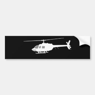 Helicopter Chopper Silhouette Flying Black Bumper Sticker