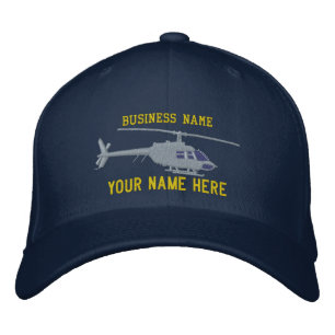 Helicopter Chopper Silhouette Personalize This Embroidered Hat