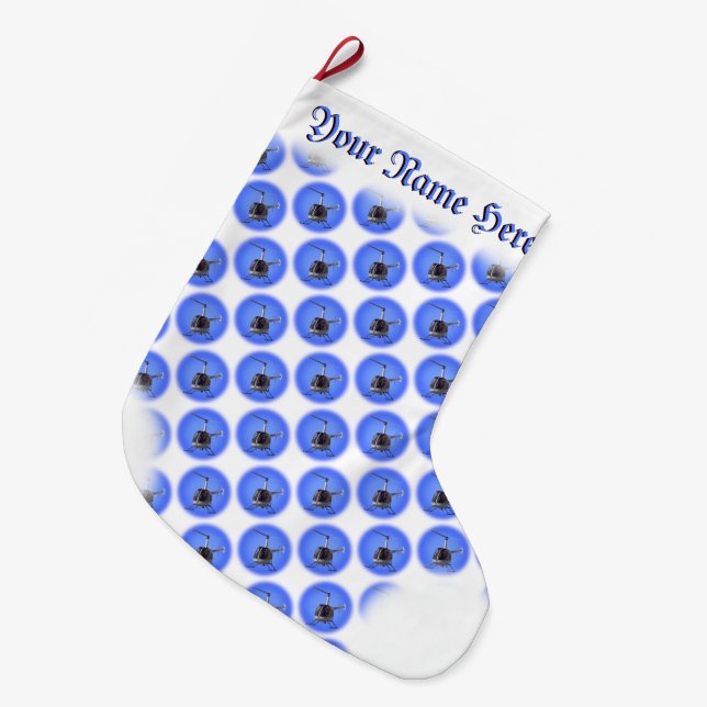 Helicopter Christmas Stocking Helicopter Stocking (Front (Hanging))