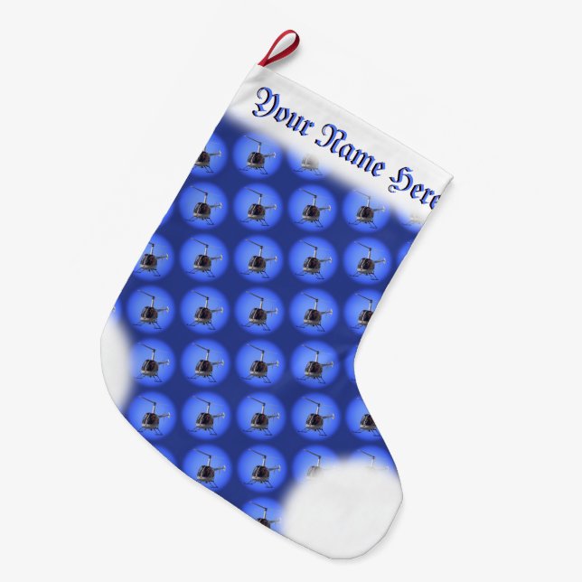 Helicopter Christmas Stocking Helicopter Stocking (Front (Hanging))