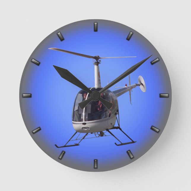 Helicopter Clock Flying Helicopter Wall Clock Gift (Front)