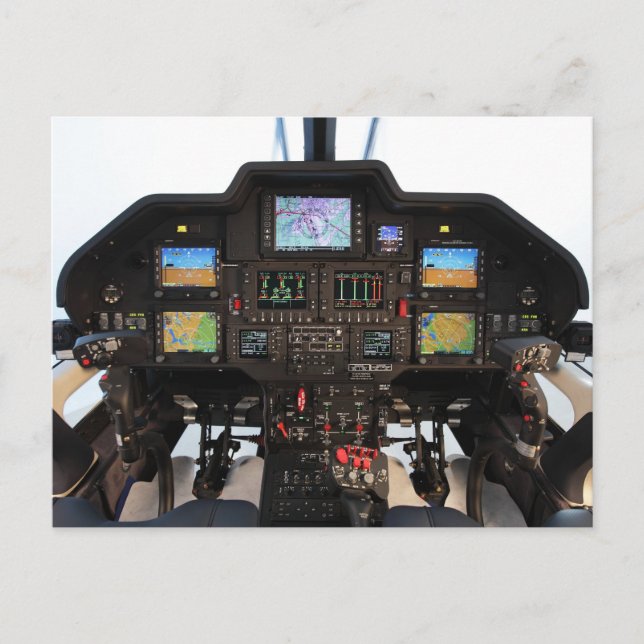 Helicopter cockpit postcard (Front)